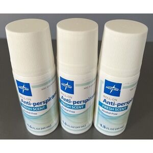 3 Medline Roll On Anti-Perspirant Fresh Scent 1.5 FL OZ Alcohol Free EXP 01/27